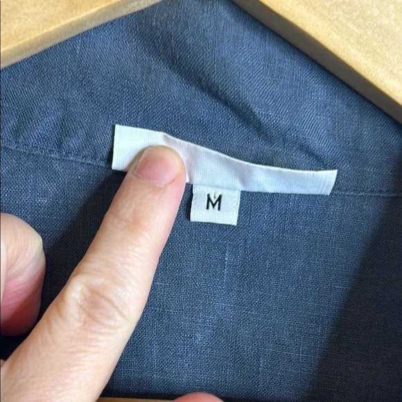 bryn Walker 100% linen Blue Casual Button Down Shirt - Picture 3 of 6
